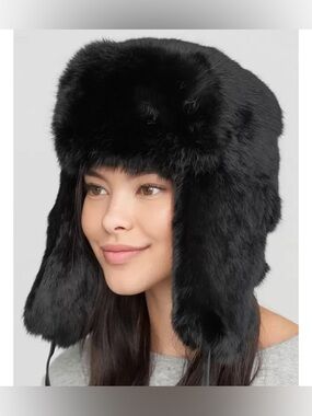 FRR- Black Faux Fur Trapper Hat